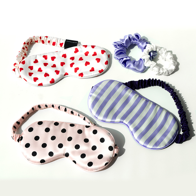 Maschera occhi in seta personalizzabile, idratante e morbida