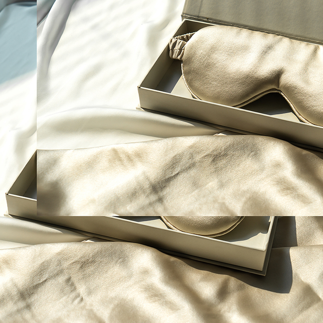 Maschera per gli occhi per il sonno in seta oscurante regolabile per la cura della pelle